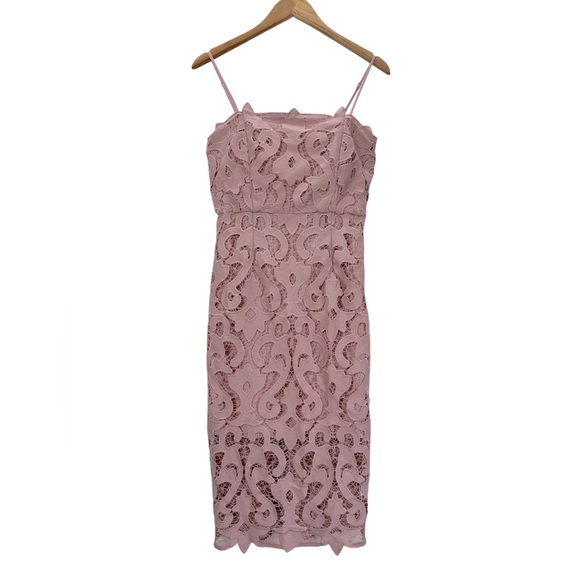 Bardot Lina Lace Sheath Dress In Pink Rose - Picture 3 of 16